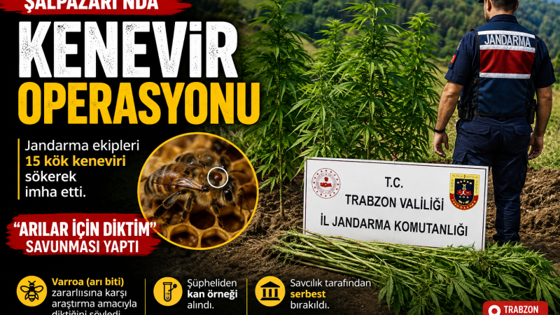 Şalpazarında Kenevir yakalandı